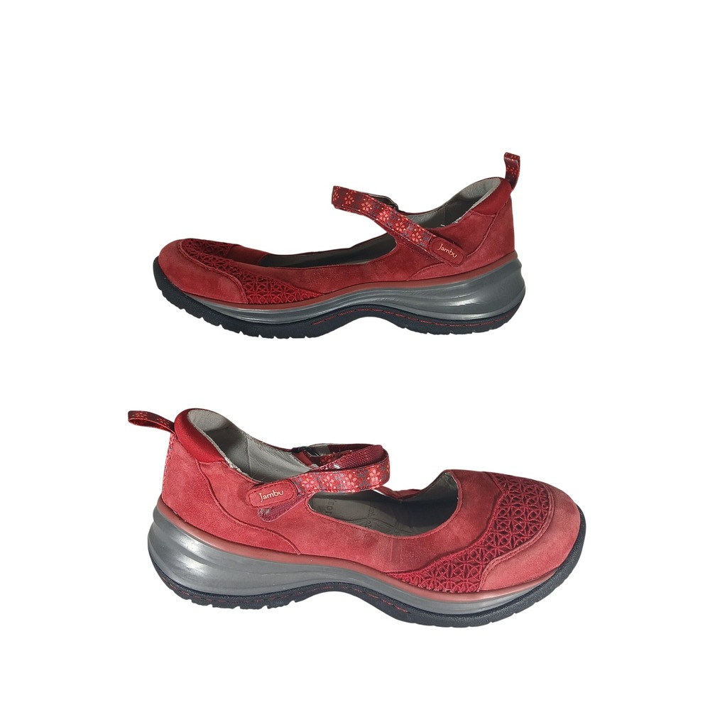 Jambu Cornflower Mary Jane 7M Red Suede Gorpcore Cottagecore Comfort Z954